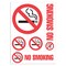 COSCO Decal Kit, NO SMOKING, 8" x 12" Sheet with 5 Assorted Size Decals, White Sign, Red and Black Imprint